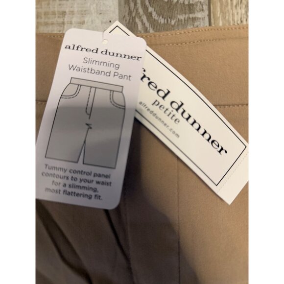 Alfred Dunner Womens Allure Slimming Waistband Pants Tan Size 18P Modern Fit - Picture 2 of 7